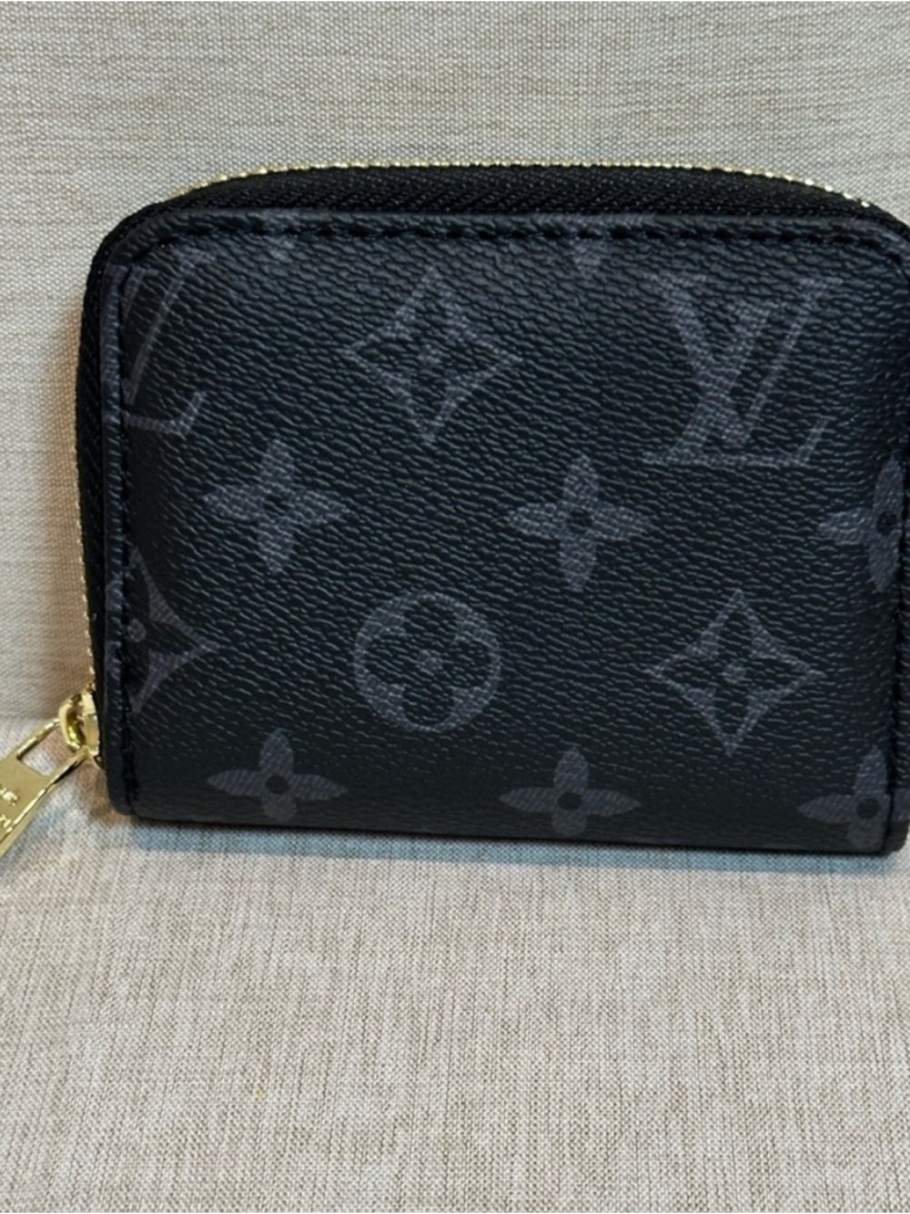 Louis Vuitton Black Monogram Eclipse Zip Card Coin Wallet